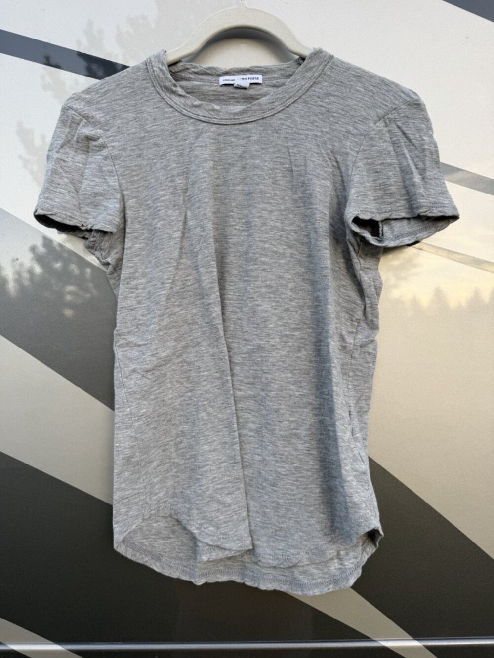 James Perse gray sheer slub crewneck lightweight tshirt XS California beachy